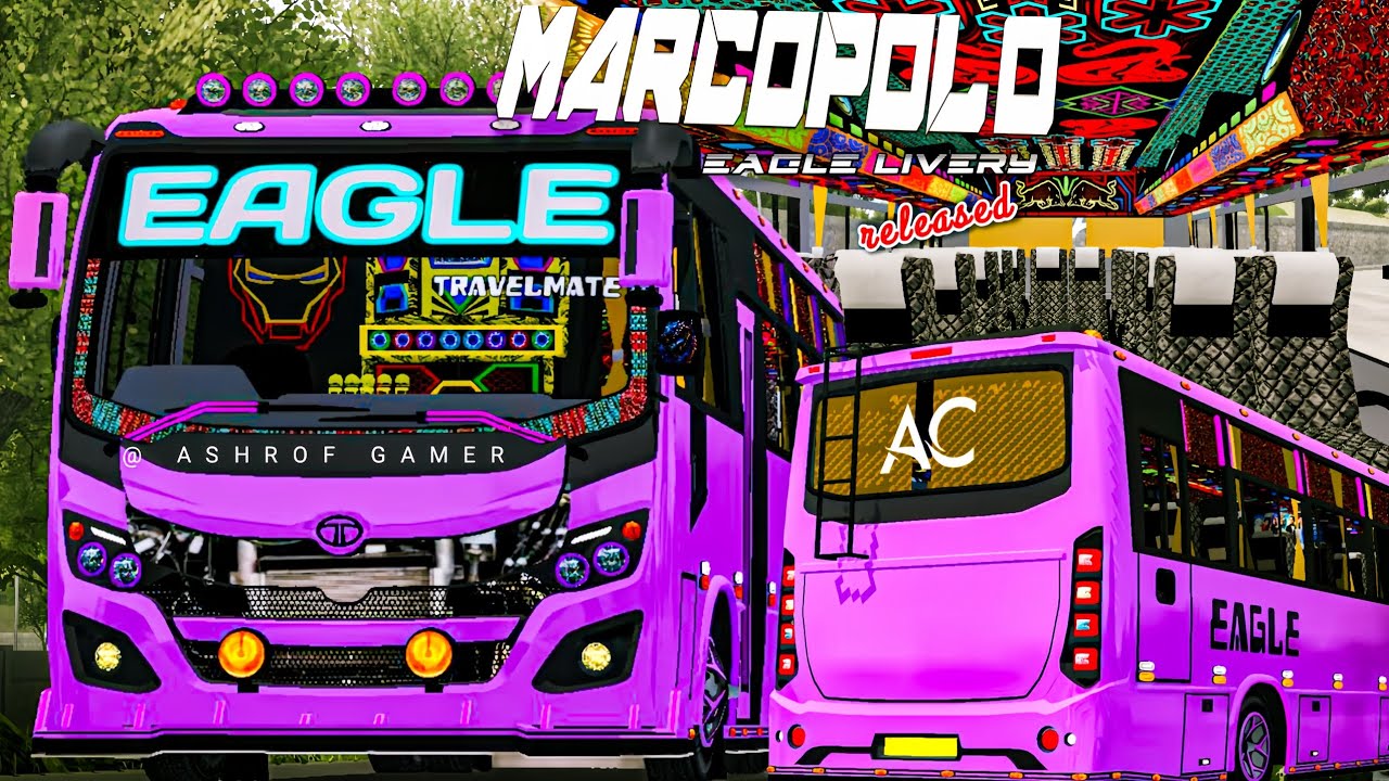 New EAGLE TATA MARCOPOLO 24 SEATER MOD For Bussid | New Bus Mod For Bussid #bussidmod