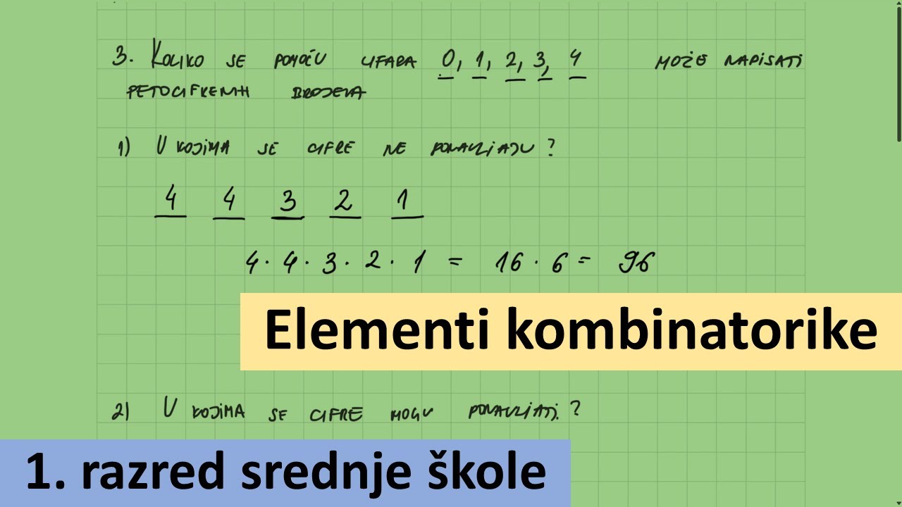 Elementi kombinatorike prva godina srednje škole