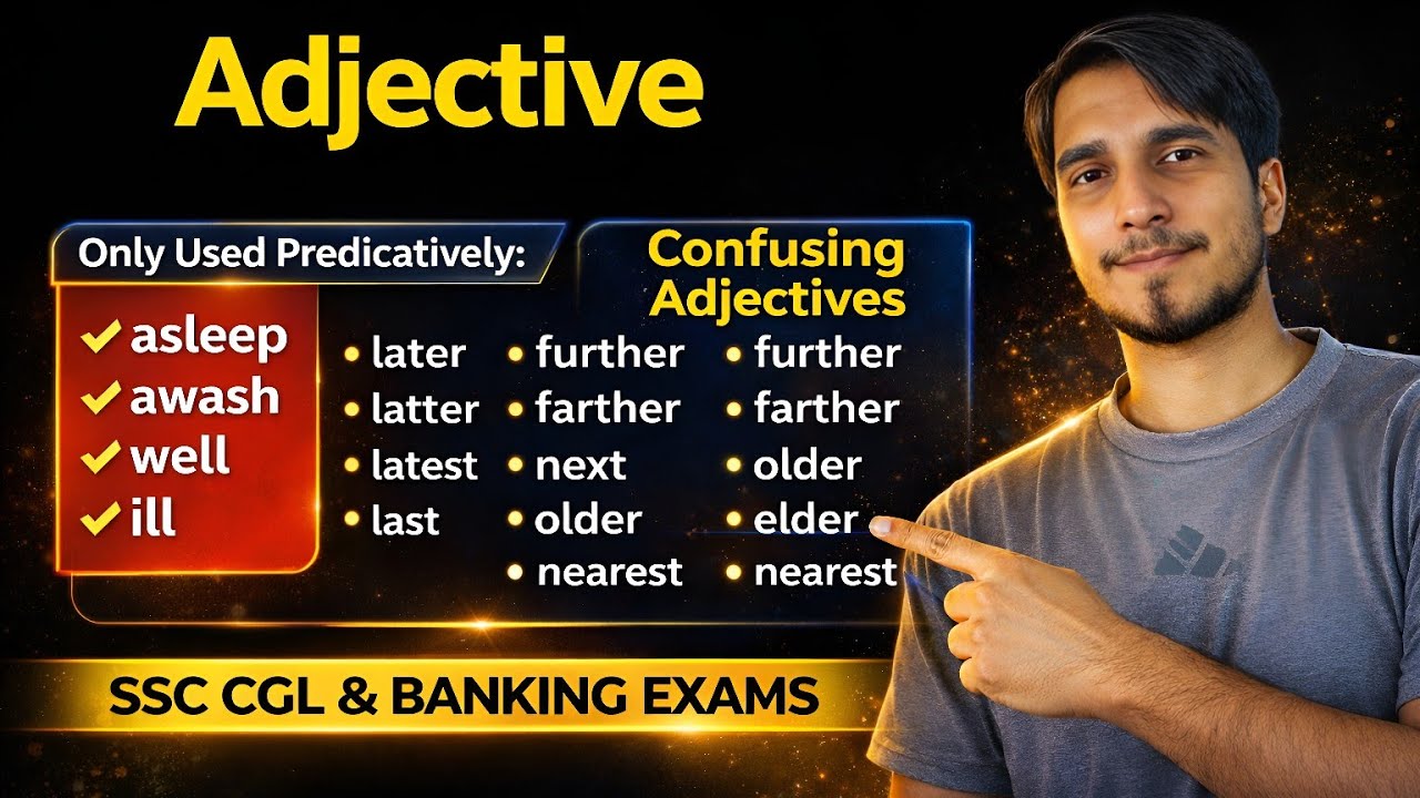 Adjective basic Lec - 3 | ❗ Most Confusing Adjectives in English | SSC CGL & Banking Exams