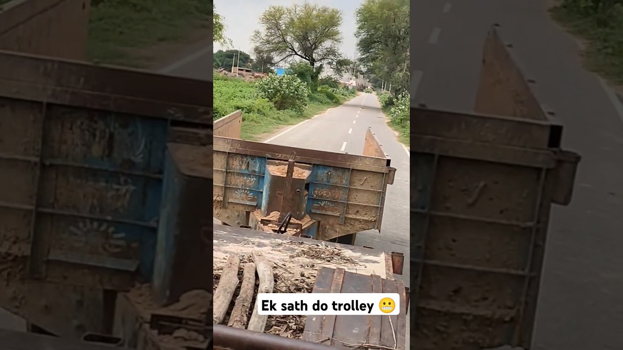 Ek sath do trolley ❤️😬#shortvideo #youtubeshorts #trectorvideo #farming