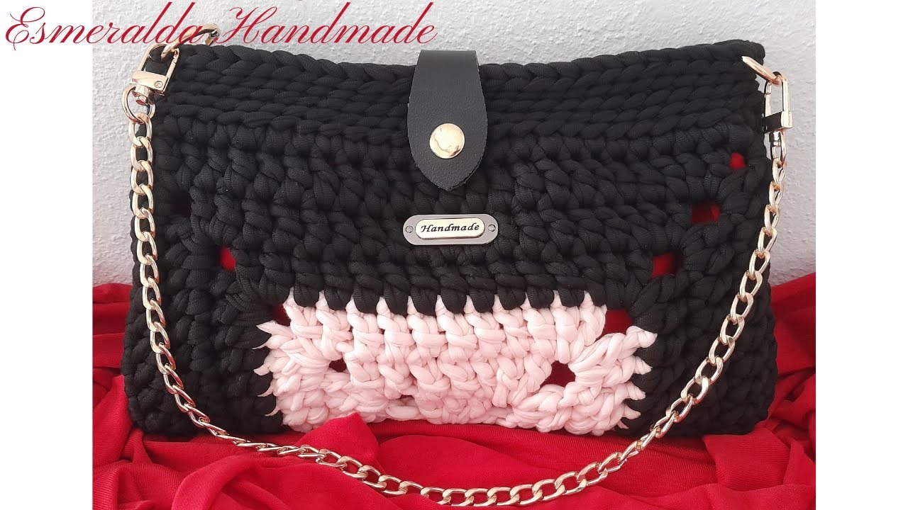Pochette, piastrella granny - Clutch bag, granny square -  Bolso de mano, granny