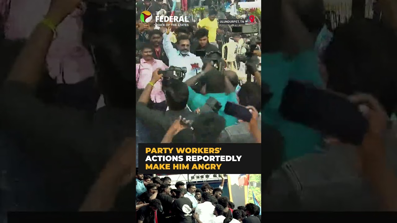 Thirumavalavan gets angry at VCK conference, pushes away party workers | #shorts