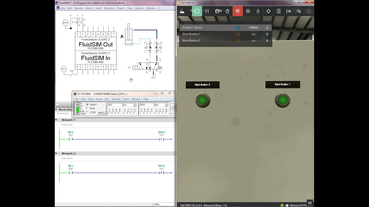 No. 6, #Mechatronics, #FluidSIM + #Factory I/O + #TIAportal + #PLCSIM, #LAD language, #Automation