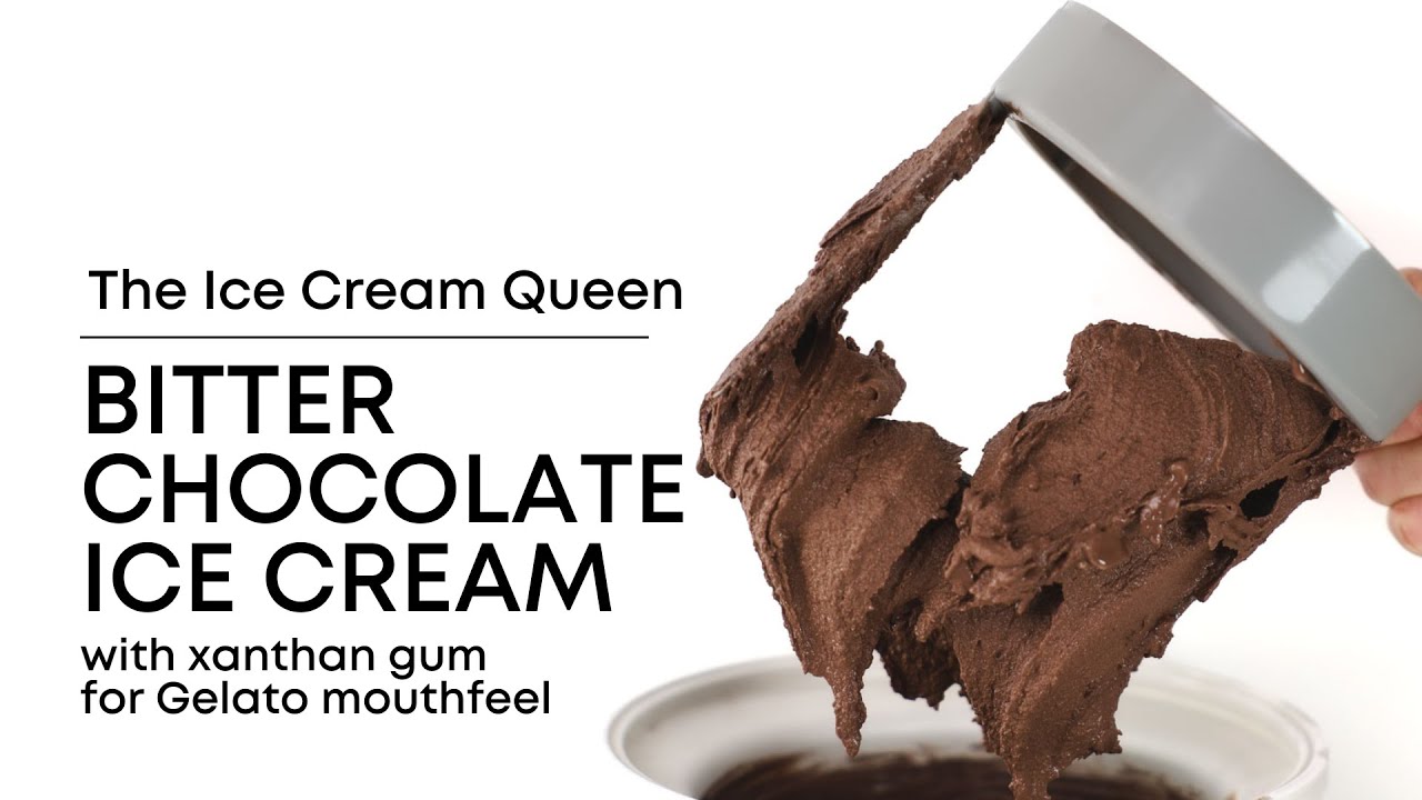 BITTER CHOCOLATE Ice Cream, with xanthan gum - no eggs, perfect texture