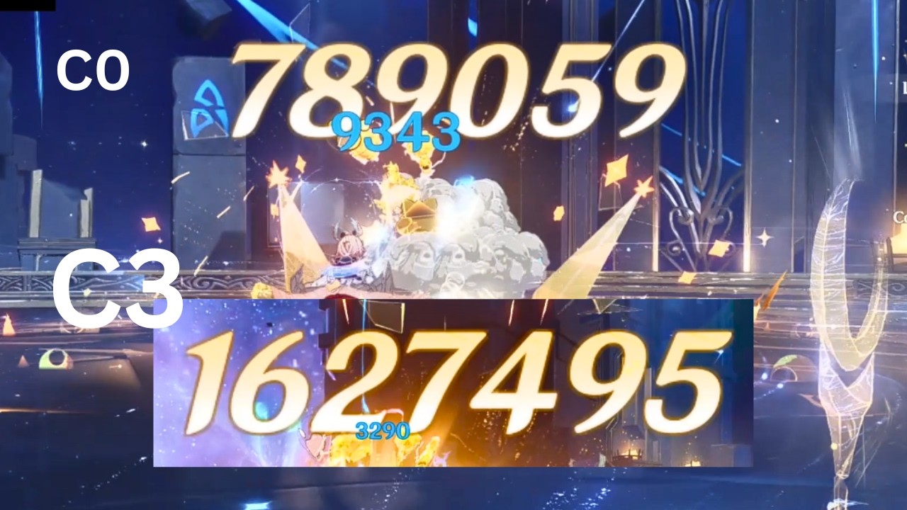 Testuję swoje szczęście... C0 C1 C2 C3 Linnea DMG Comparison