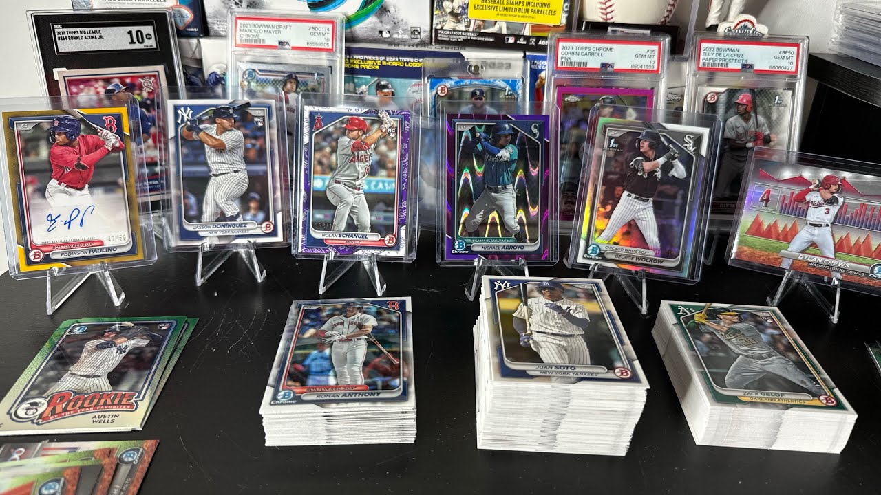 Ripping some bowman 2024 blaster boxes| can’t believe all this heat in here 😱🔥