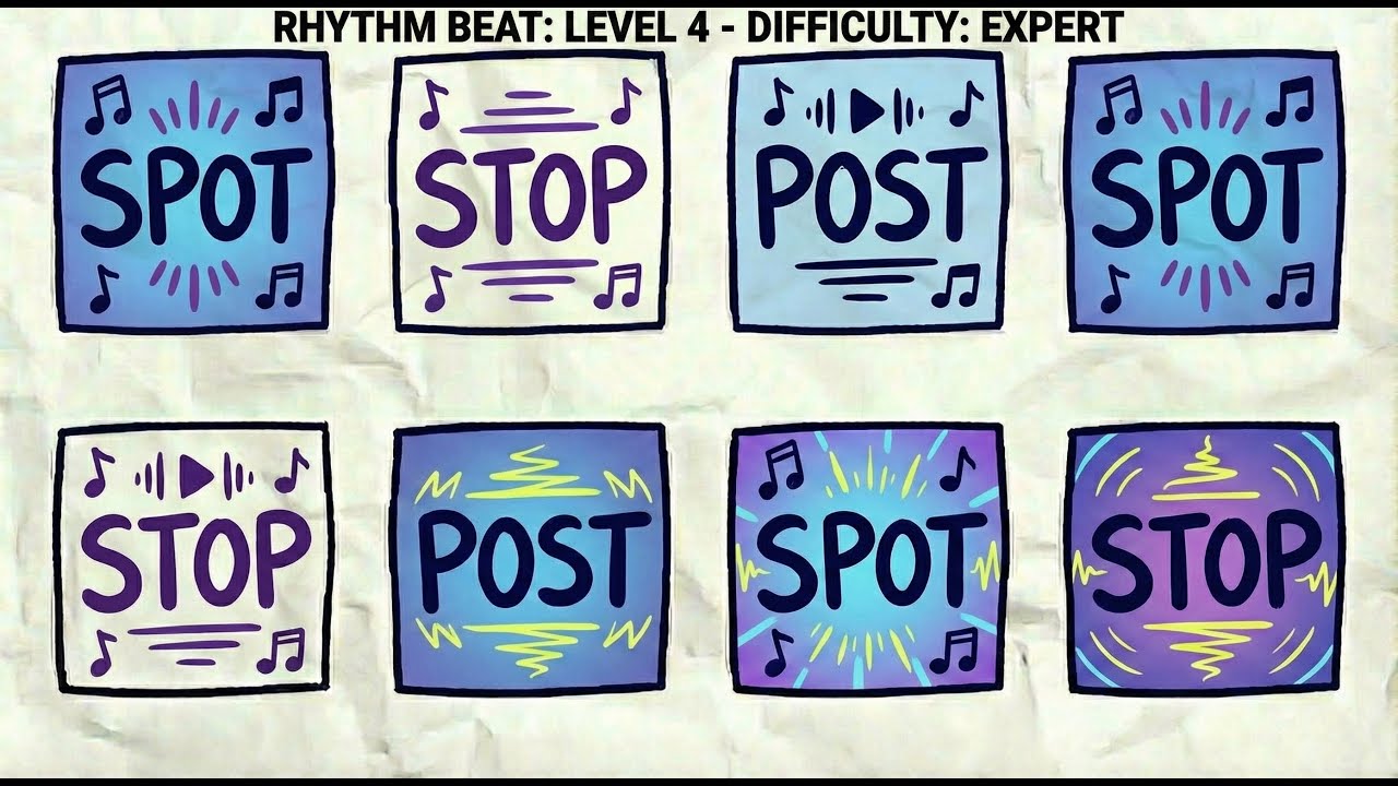 Say The Word On Beat. LEVEL 1-3 STOP, SPOT, POST, FROG DOG, ROSE, NOSE, HORS
