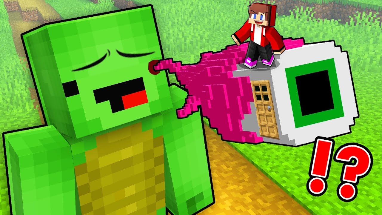 JJ Built Secret Base Inside Mikey EYE in Minecraft - Maizen