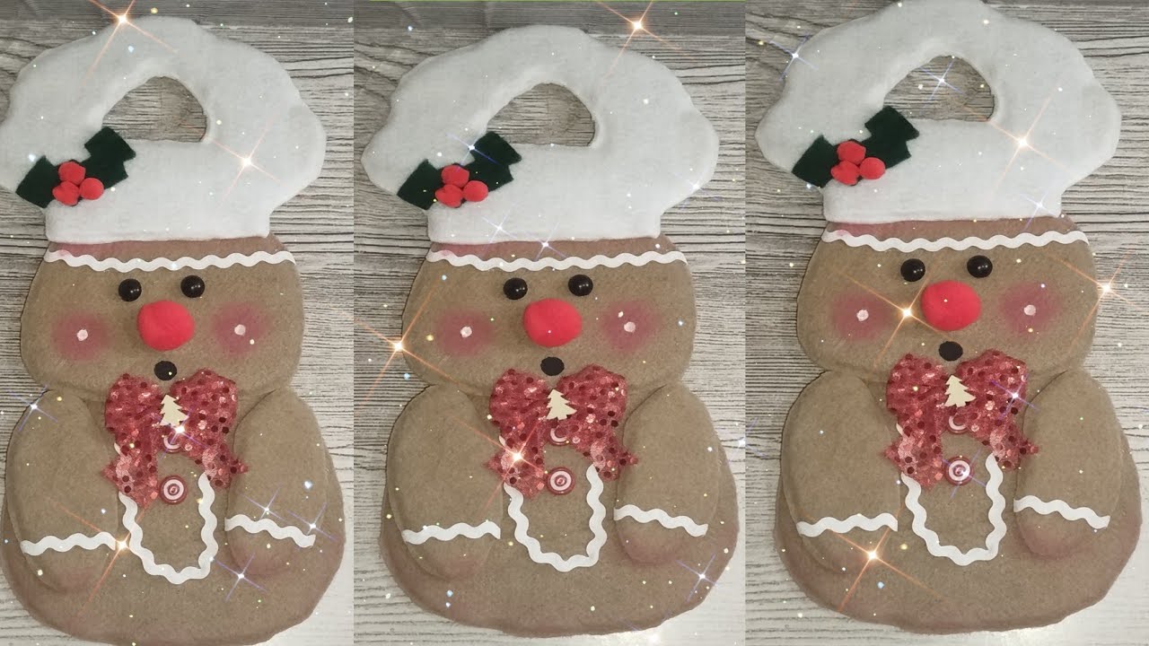 🎄 Galleta de Jengibre Navideña con Cartón y Tela  | Manualidad  Fácil y Bonita para Navidad 2025 ✂️