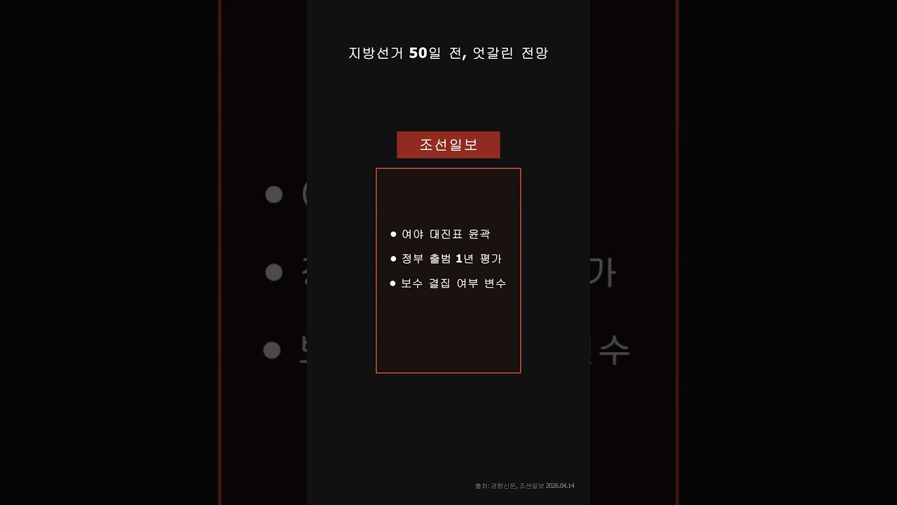 [같은 뉴스, 다른 세상] 6&middot;3 지방선거 D-50, 경향신문과 조선일보의 프레임 분석