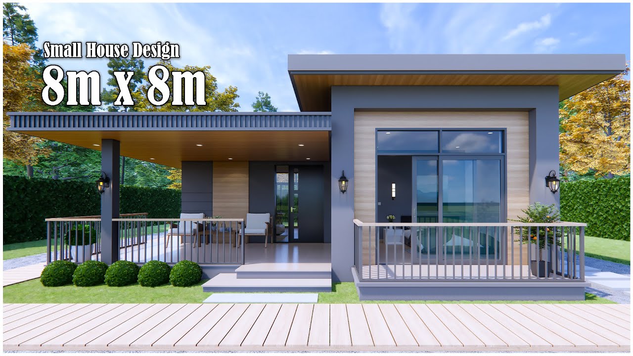 Beautiful Small House | 8m x 8m House Design (2Bedroom)
