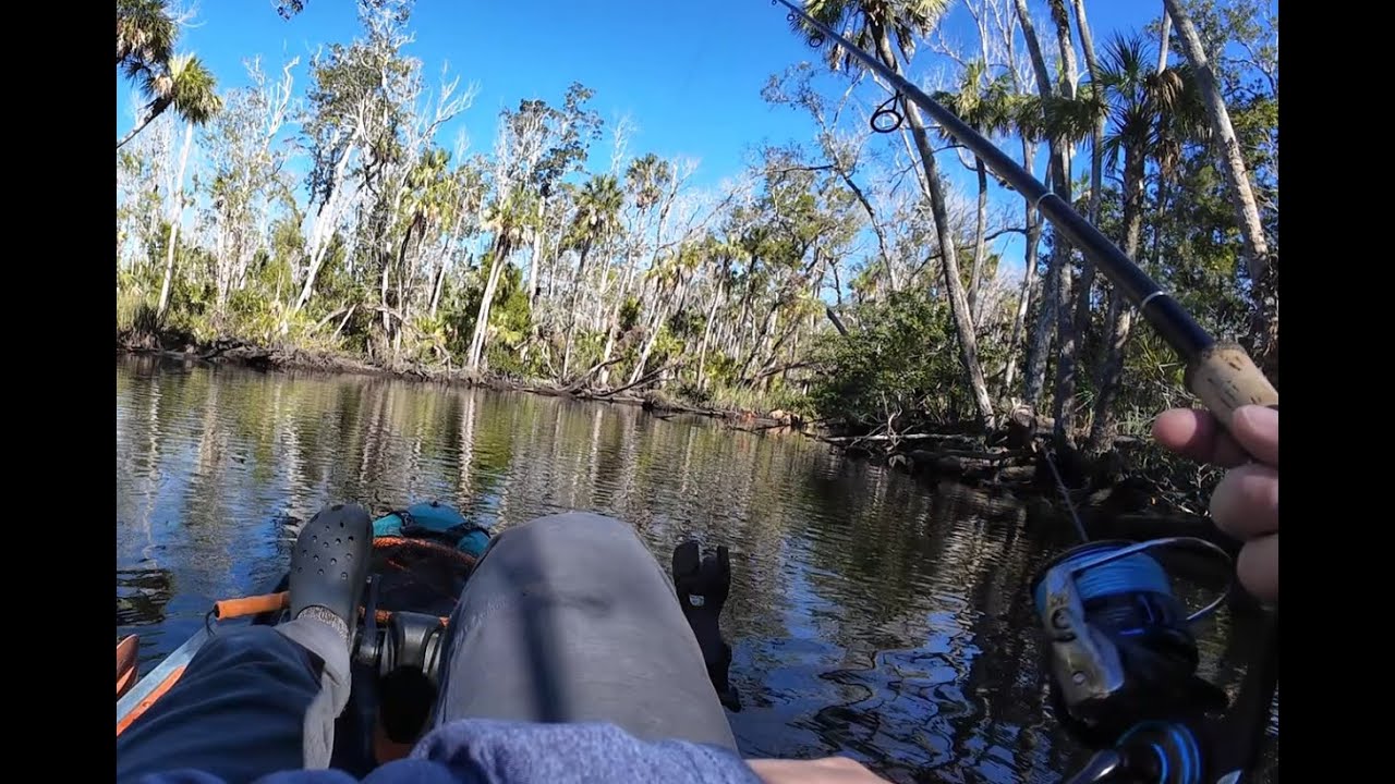 Winter Snook Kayak Fishing the Chassahowitzka River - SO COLD!!