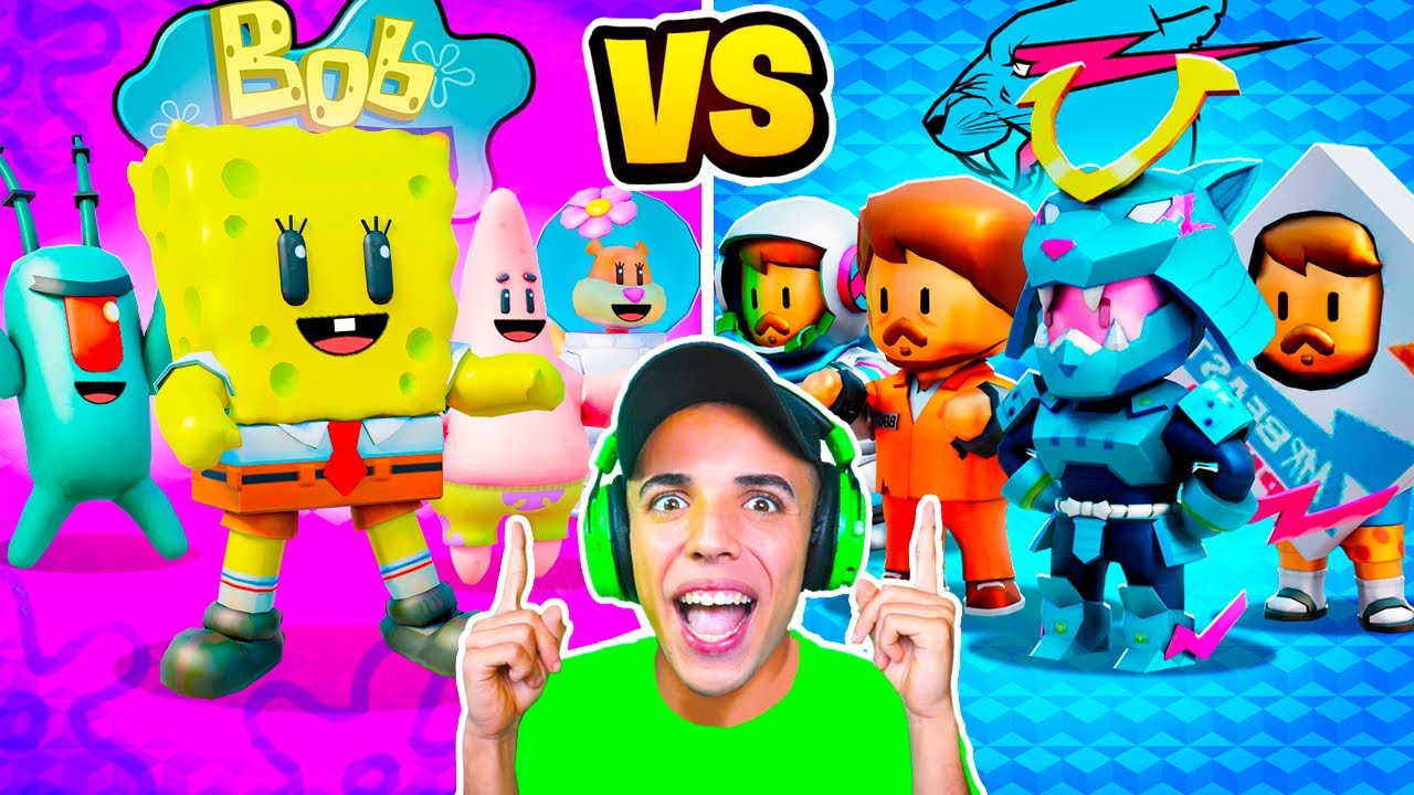 SKINS *BOB ESPONJA vs MRBEAST* BATALLA DEFINITIVA en STUMBLE GUYS… 😨