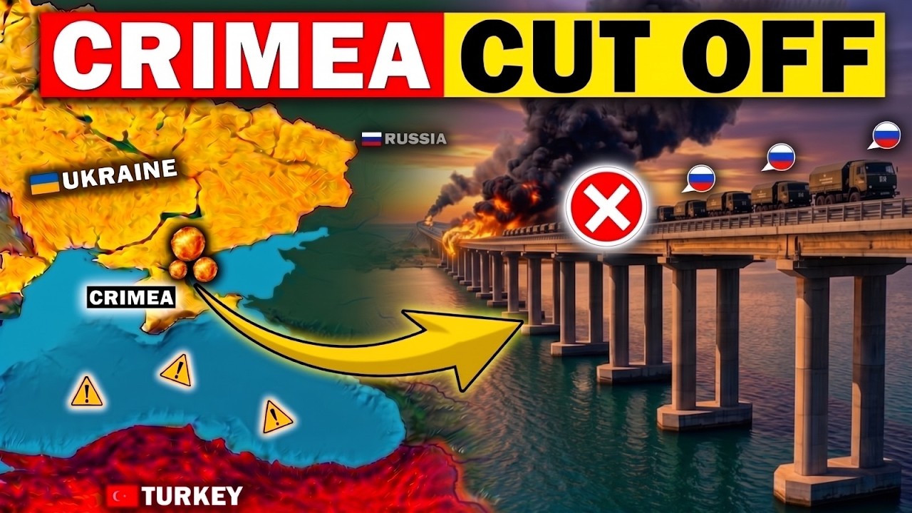 Украина перерезала главный мост в Крыму... 60 000 российских военнослужащих оказались заблокированы.