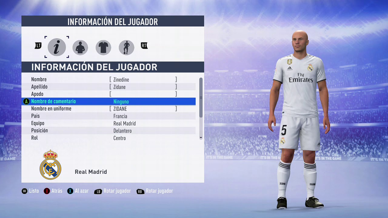 Comp crear a Zidane//Fifa 19 (creando a Los Galacticos)