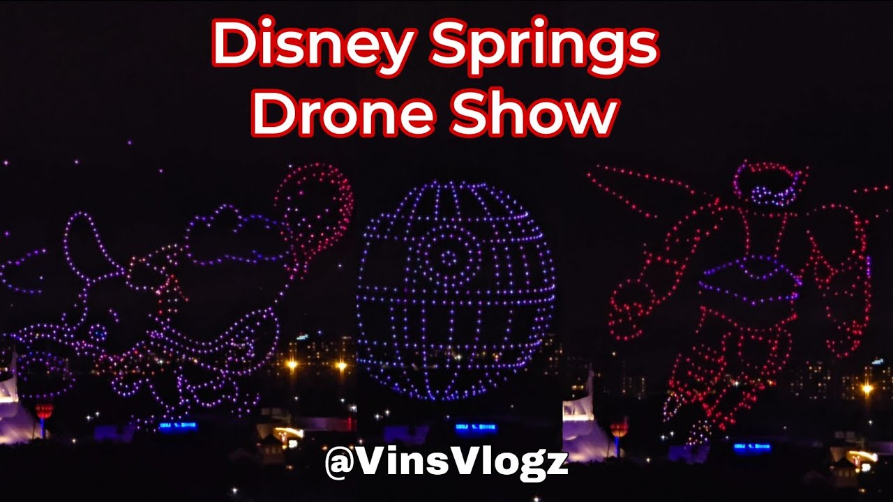 NEW Disney Springs Drone Show in 4K