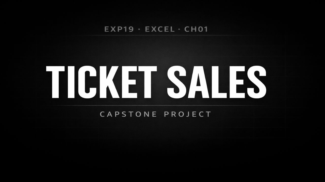 Exp19_Excel_Ch01_Cap_Ticket_Sales | Guaranteed clarity & confidence in Excel | Zero Confusion