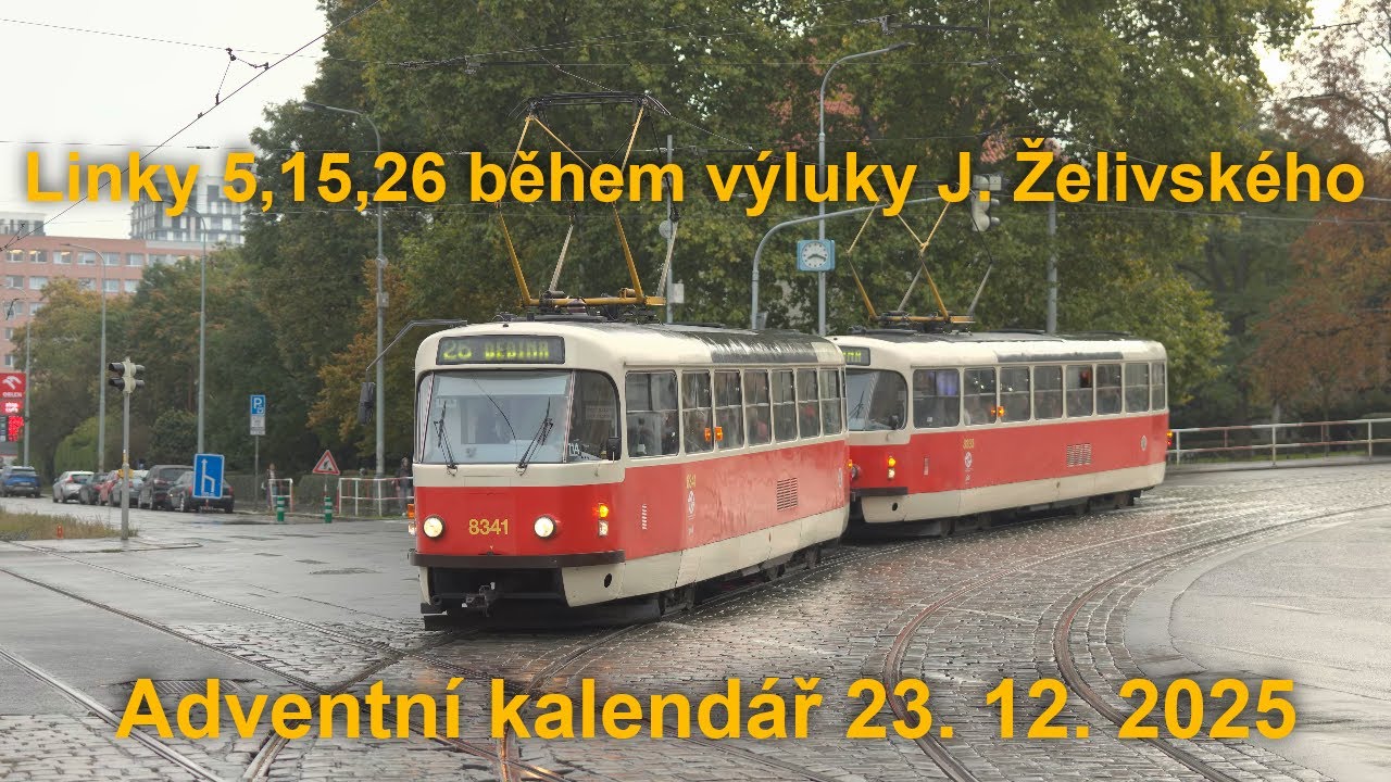 Provoz linek 1,5,15,26,31 mimo pravidelnou trasu - výluka Jana Želivského, 10-12/2025