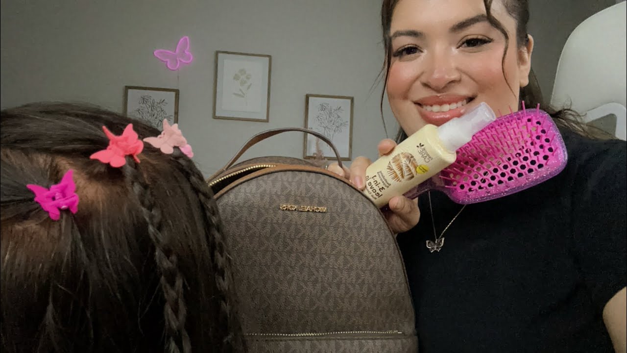 ASMR| Girl that’s always late to class sits behind you- plays & braids your hair; ads 🦋 clips