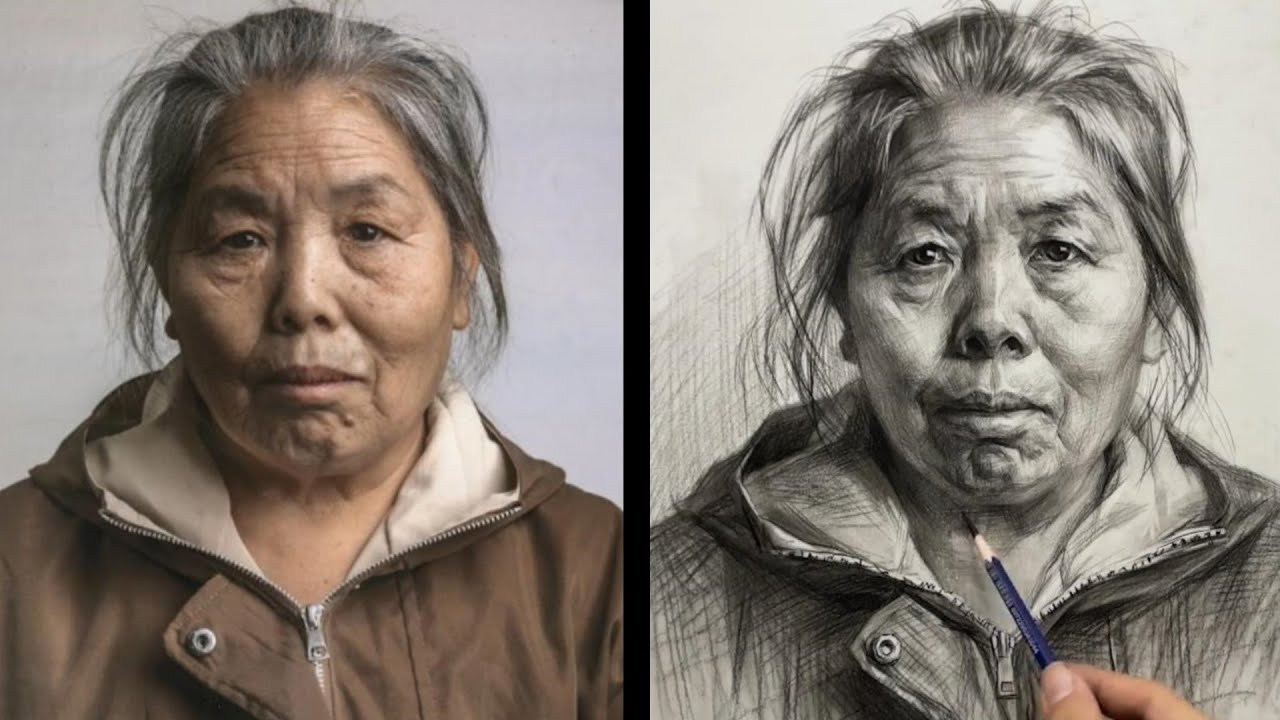 How to Draw An Old Woman Step by Step | Portrait Drawing Tutorial
