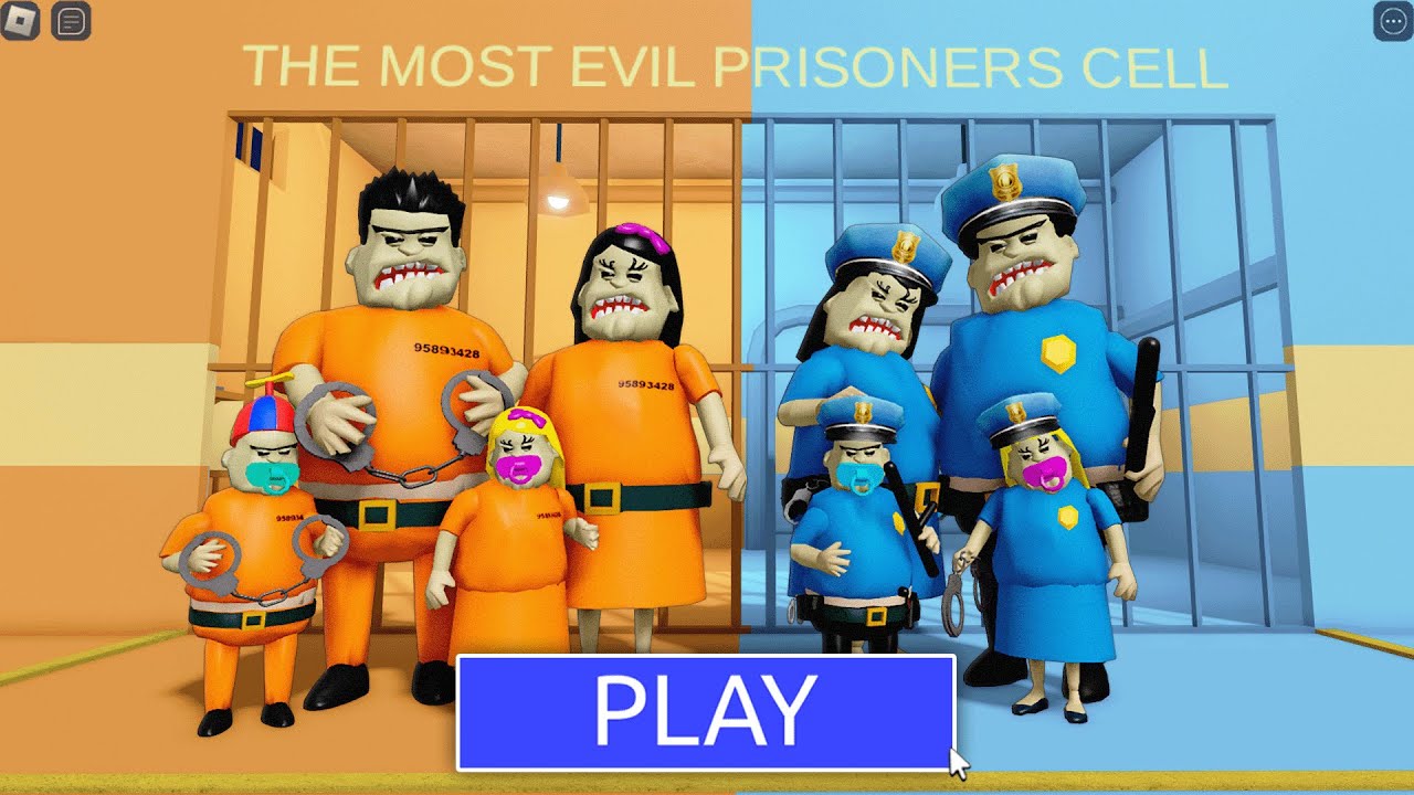 1000 PRISONER vs 1000 POLICE in PRISON RUN BARRY! (#Roblox)