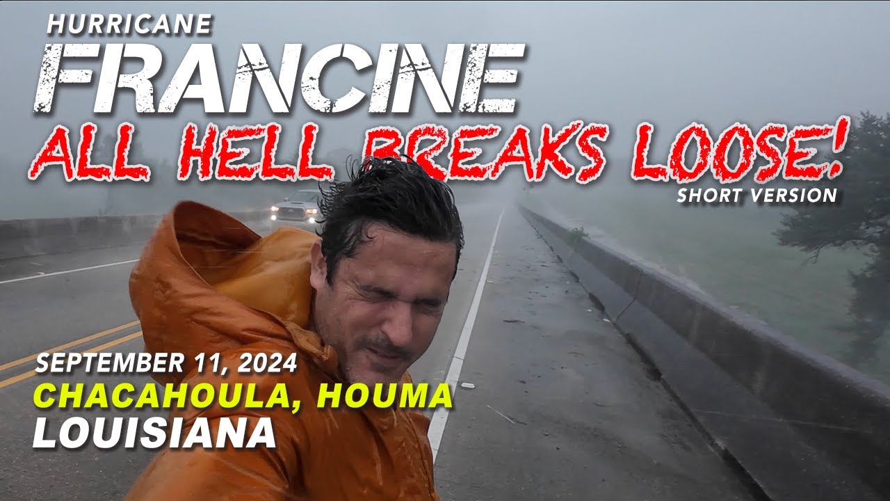 Sep 11, 2024 Hurricane Francine Intense Clip - ALL HELL BREAKS LOOSE! - Houma, Chacahoula, Louisiana