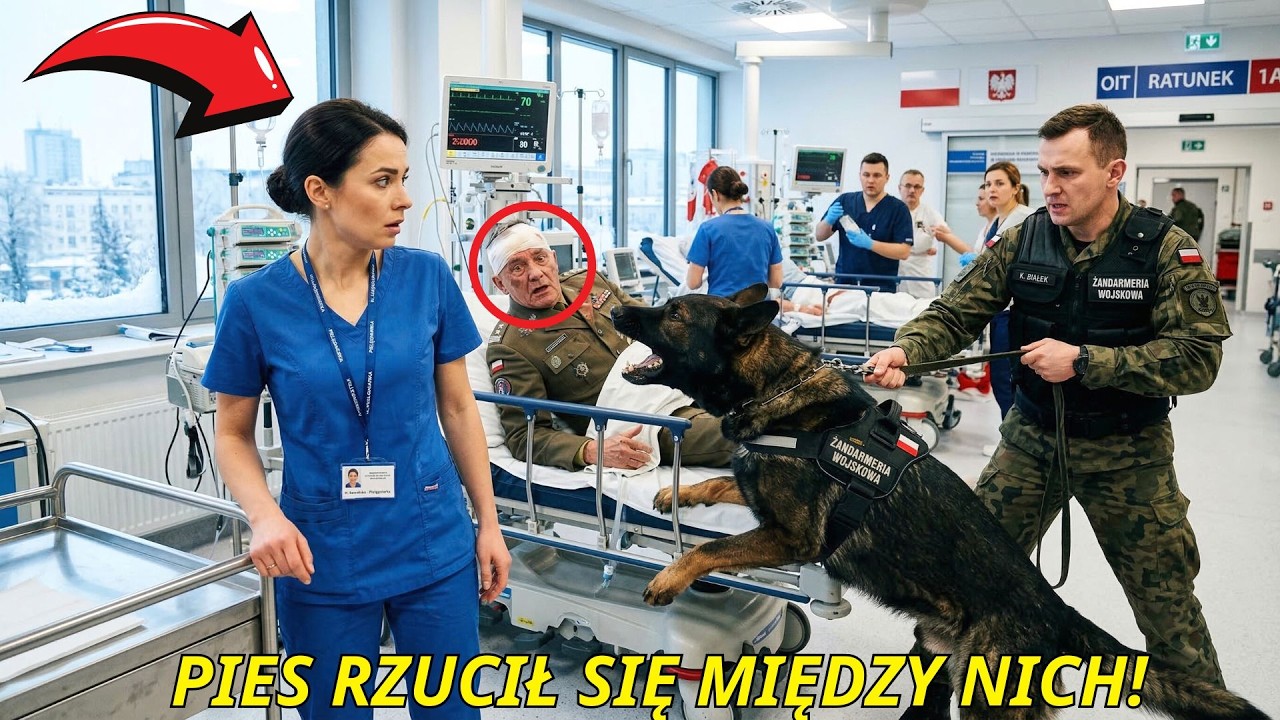 Ciężko ranny generał próbował dopaść pielęgniarkę, ale pies żandarmerii go powstrzymał