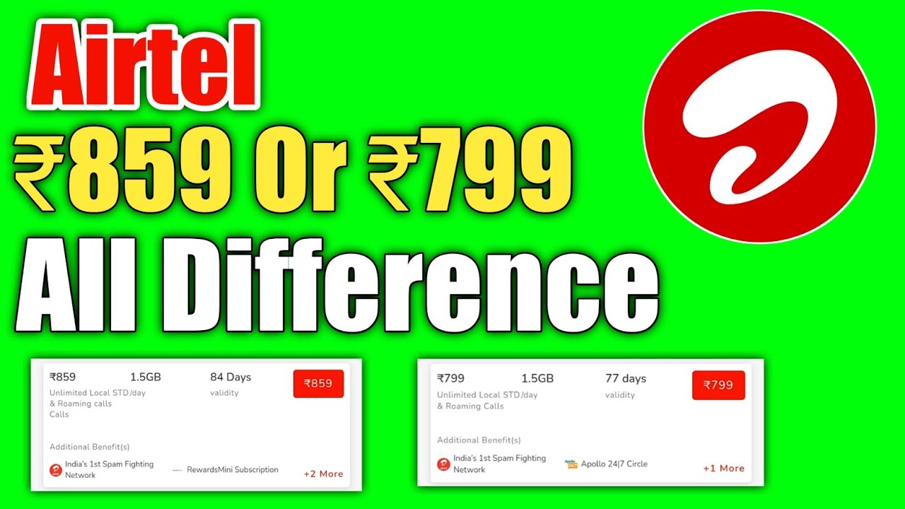 Airtel ₹799 Or ₹859 Recharge Plan All Difference | Airtel Recharge Plan ₹799 Or ₹859