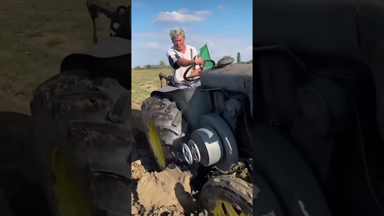 old man driving old tractor 😆 #minitractor #flood #viralvideo #belarus #tractor #nepalbreakingnews