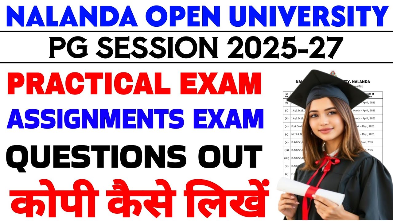Nalanda open university Pg Assignments/Practical kaise submitte karen 2026-27 