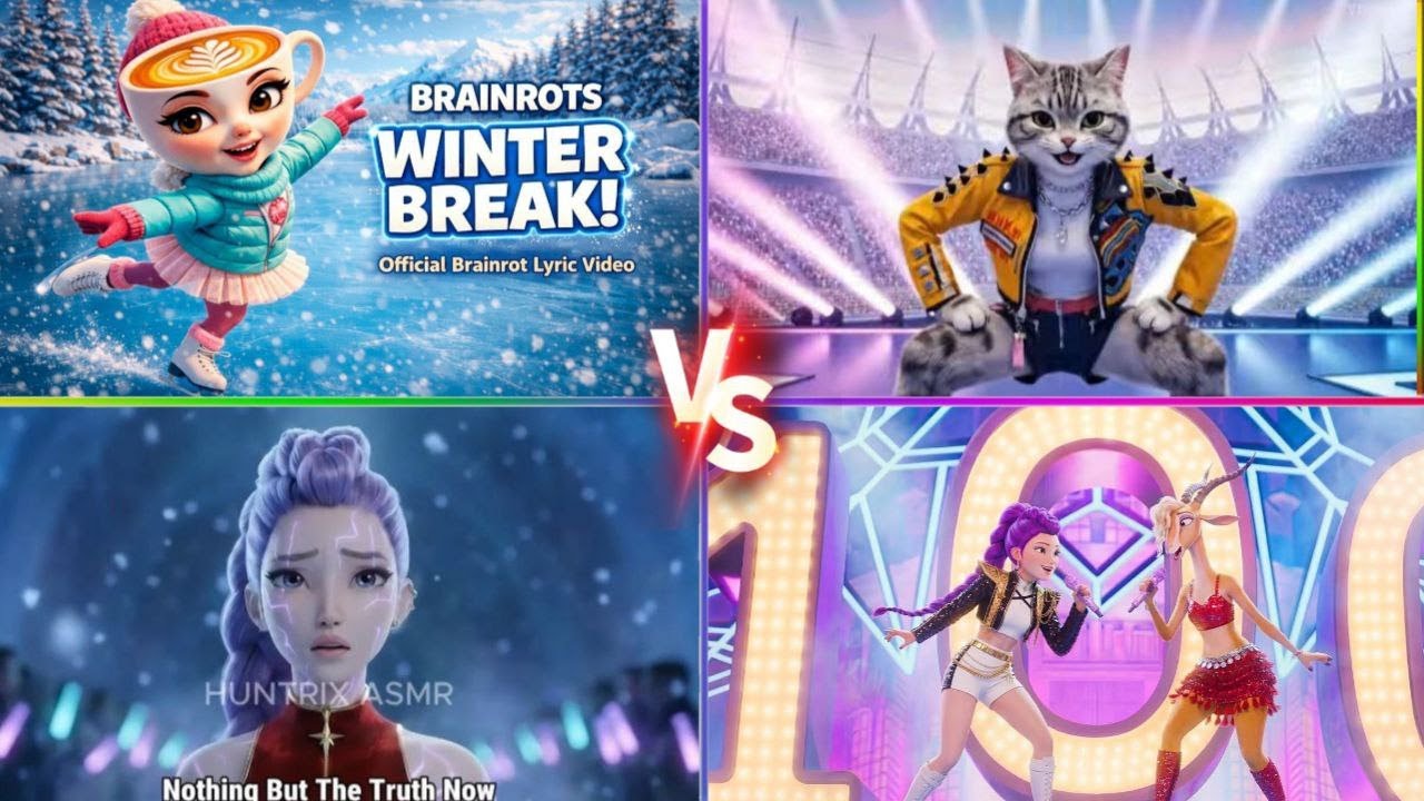 Epic AI Showdown: Winter Coffee Hero vs Rockstar Cat and Neon Pop Stars in a Truth Arena Battle