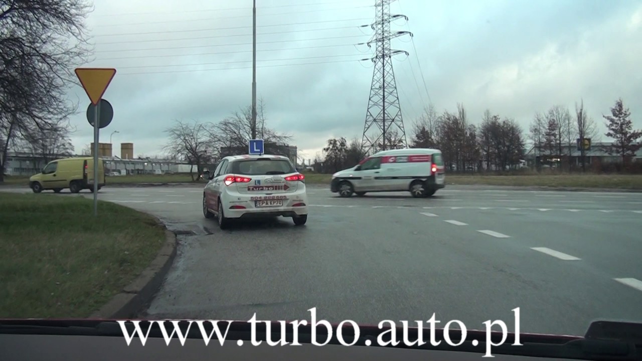 Zawracanie na skrzyżowaniu z wyspą (II zasada bezpiecznej jazdy ) ul.W.Janke Łódź z Turbo Pabianice