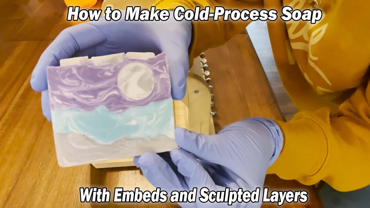 How To Make Cold Process Soap with Embeds and Layers (soap making tutorial)