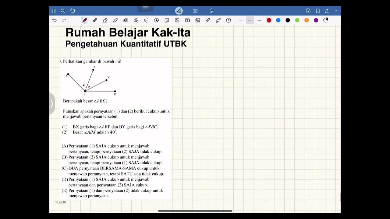 UTBK 2025, Pengetahuan Kuantitatif, Konsep Besar Sudut