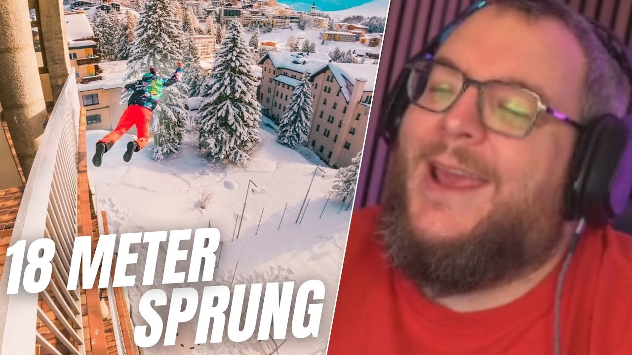 18 METER SPRUNG in den SCHNEE - SCHWEIZ 😂 | REAKTION auf FREERUNNING SCHLAPPEN