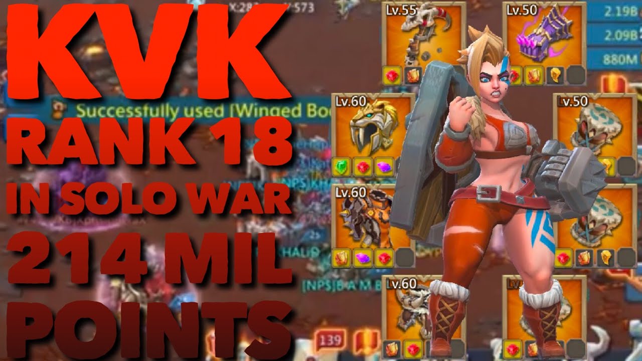 KvK 16th January 214 MILLION SOLO POINTS PART 1 Lords Mobile