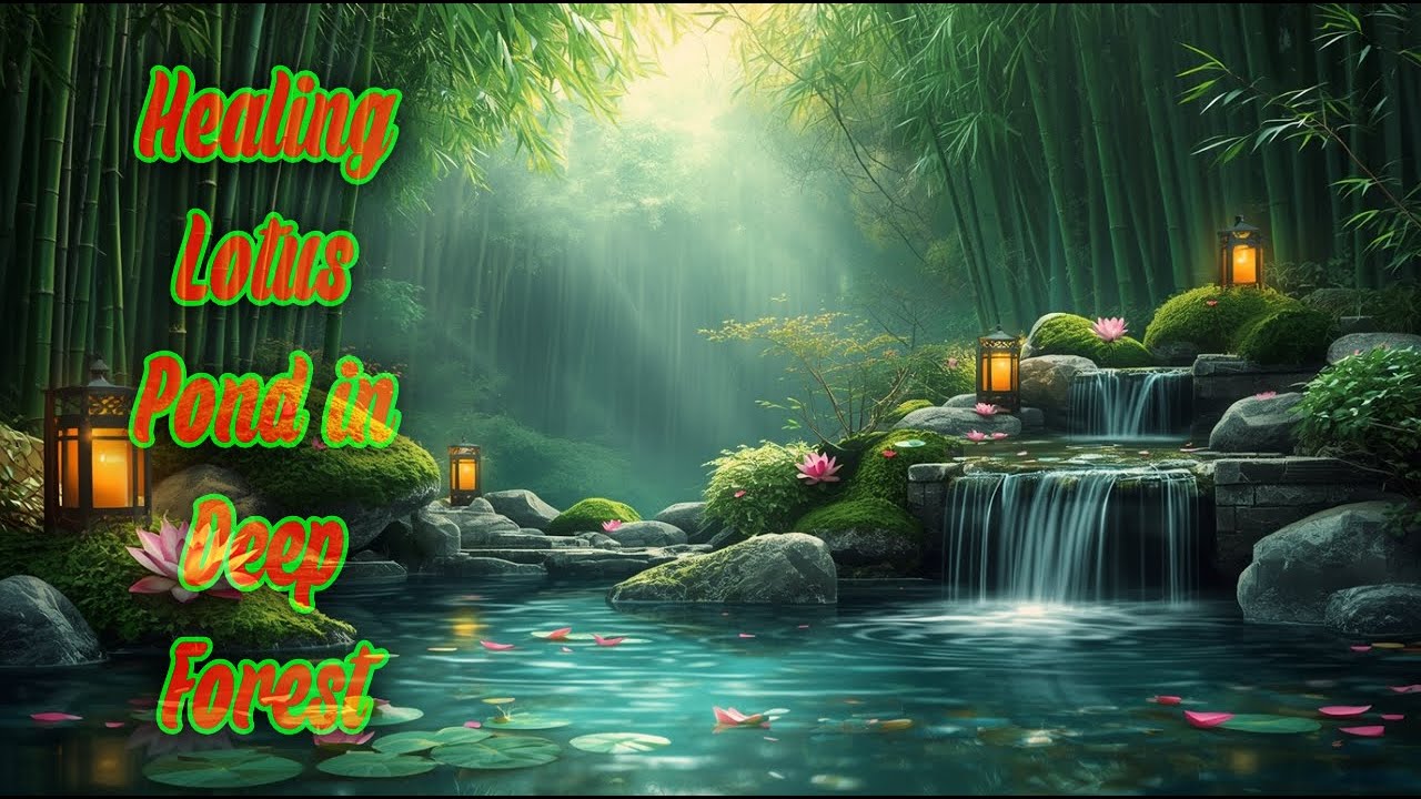 Healing Lotus Pond in Deep Forest