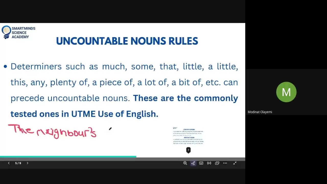 English (Noun) UTME Free Class 2