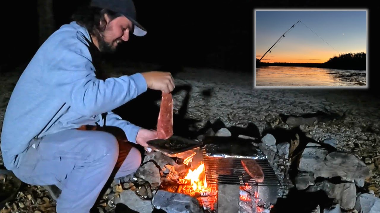 Cooking and Fishing - Shoreline Campfire Edition