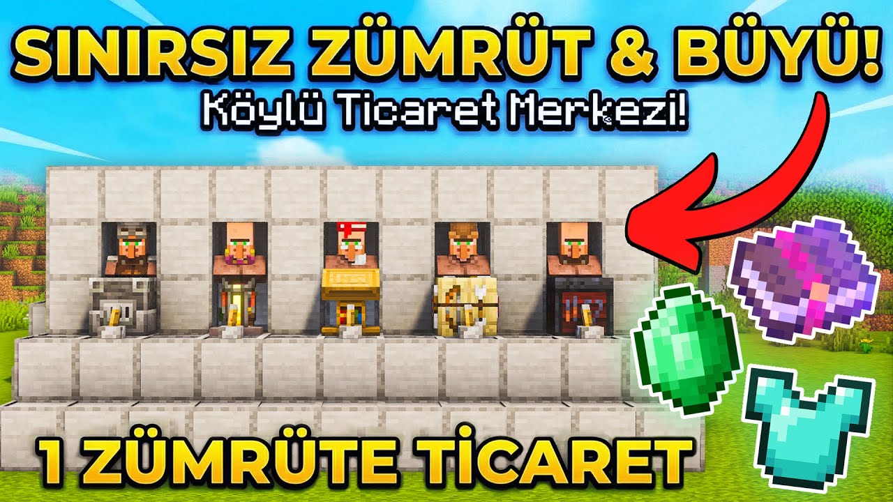 Kolay K&ouml;yl&uuml; Ticaret Merkezi - 1 Z&uuml;mr&uuml;te Ticaret  Minecraft 1.21