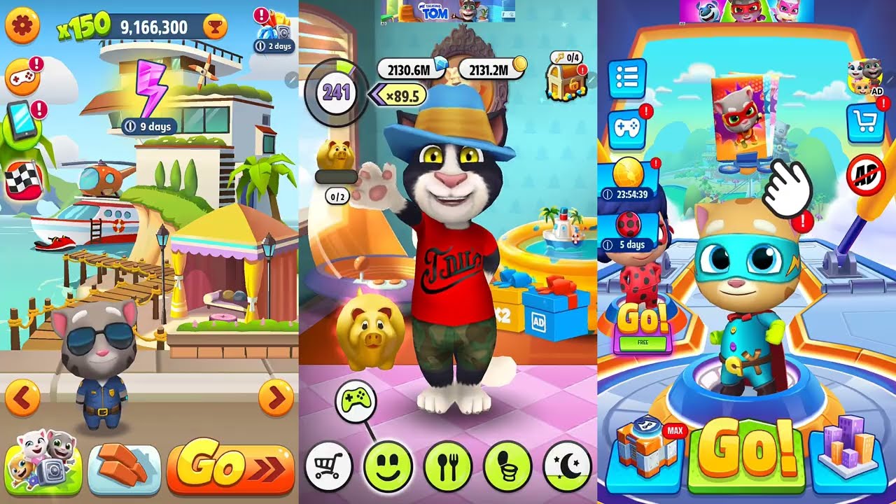 My Talking Tom vs Talking Tom Gold Run vs Talking Tom Hero Dash Gameplay 2026 Ep11