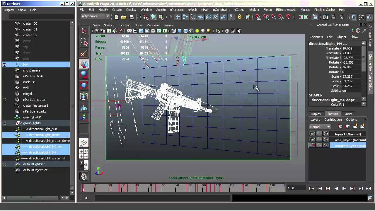 Maya tutorial: Create 3D impact craters, Part 4