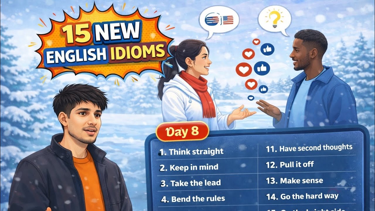 15 Daily English Idioms for Real Conversation | Speak Like Foreigners | Day 8 English Learning