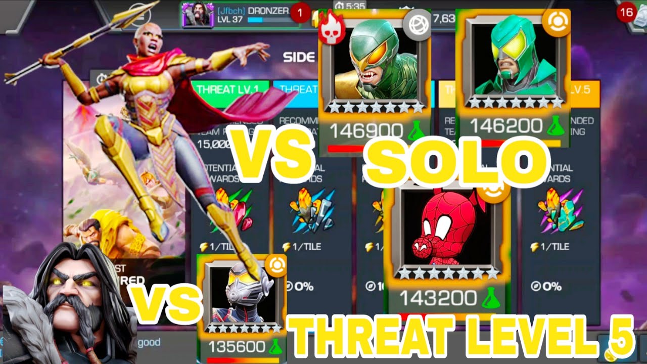 6* R4 OKOYE solos every boss in FRACTURED SAFARI WEEK 2 THREAT LEVEL 5 MARVEL CONTEST OF CHAMPIONS 