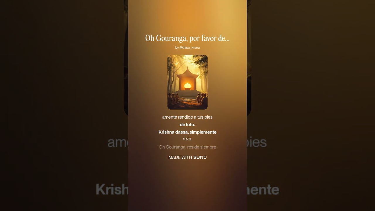 O Gouranga  espanhol , música de autoria minha para o Goura Purnima 2026