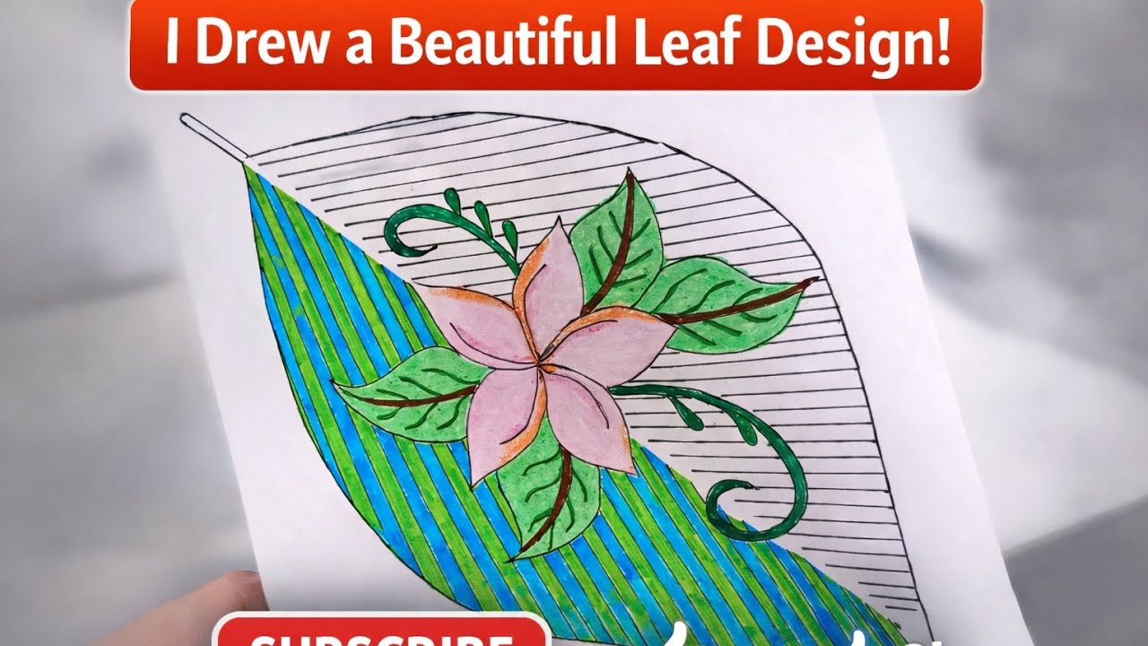 Satisfying Leaf Drawing🍀🌼 #leafdrawing #flowerdrawing 