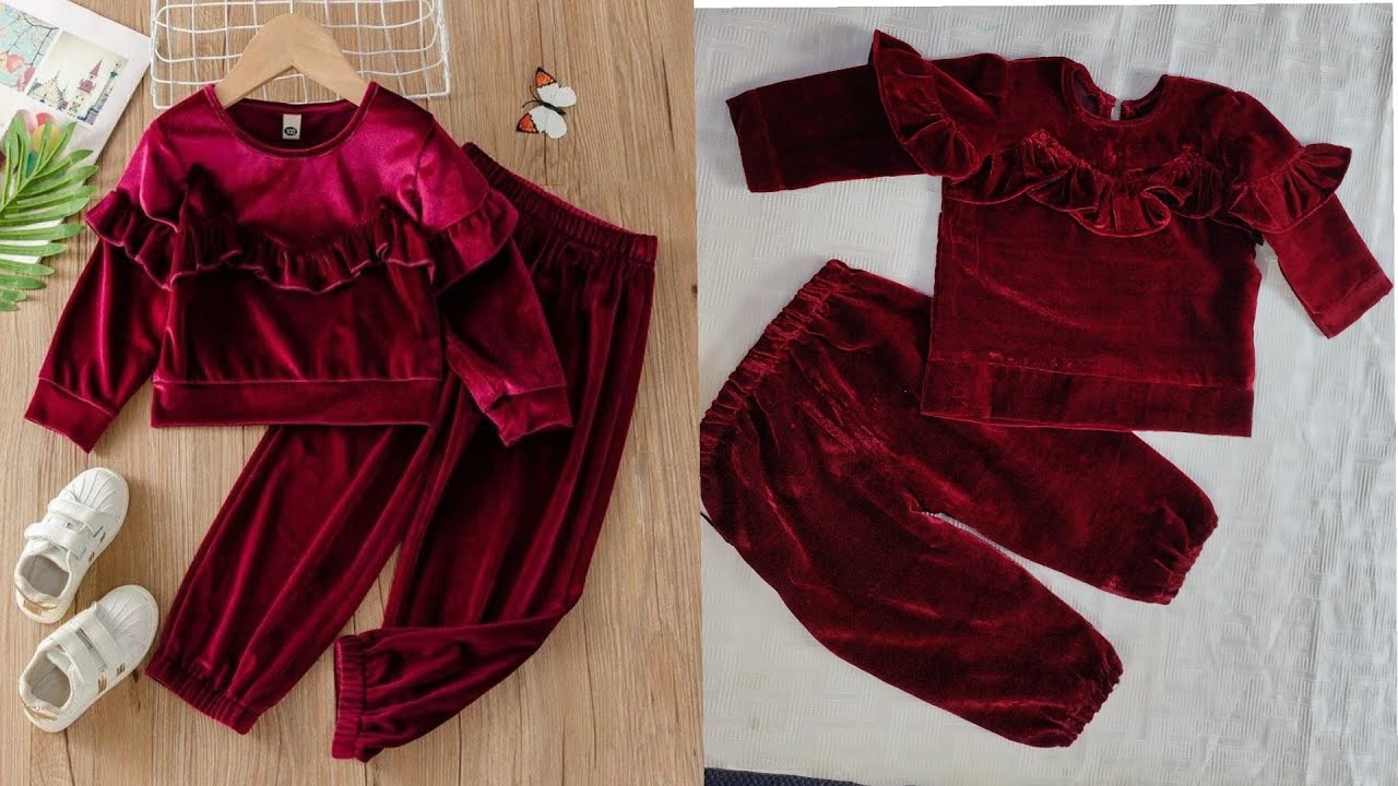 #Baby Girl Stylish Velvet Dress Stitching | Easy Top & Pant Sewing