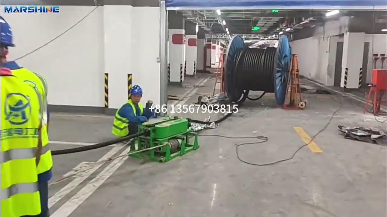 High Efficiency Wire Cable Pulling FeederCable Laying in underground garage  #cable #conveyor #wire