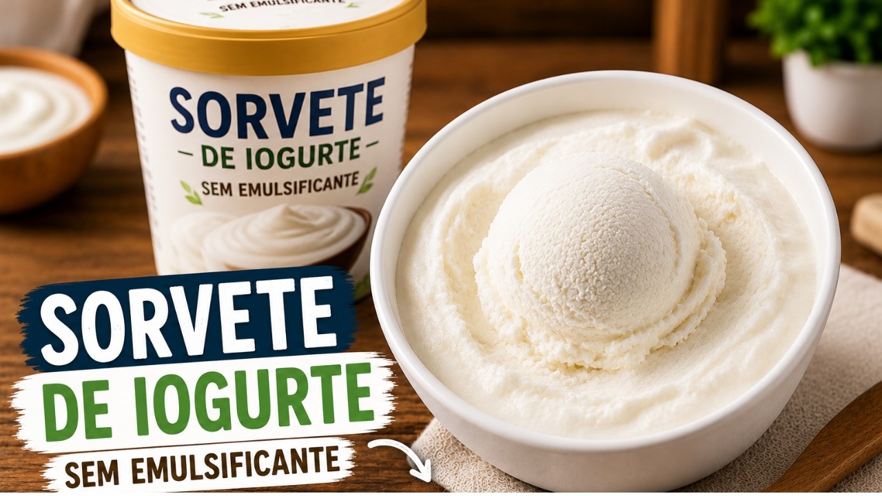 Sorvete de iogurte feito em casa #sorvetes #sorvetecaseiro