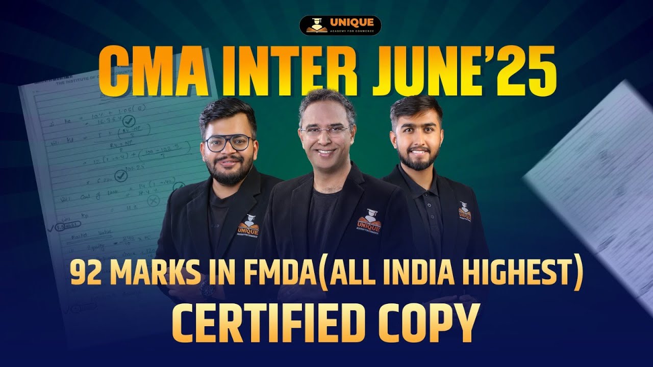 92 MARKS IN FMDA CMA INTER JUNE'25 😱 | ✔CERTIFIED COPY EVALUATION | DO'S & DONT'S